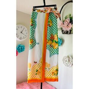Antonio Melani Fruit Print Wrap Midi Skirt Size 0 |  NWT MSRP $166⸻